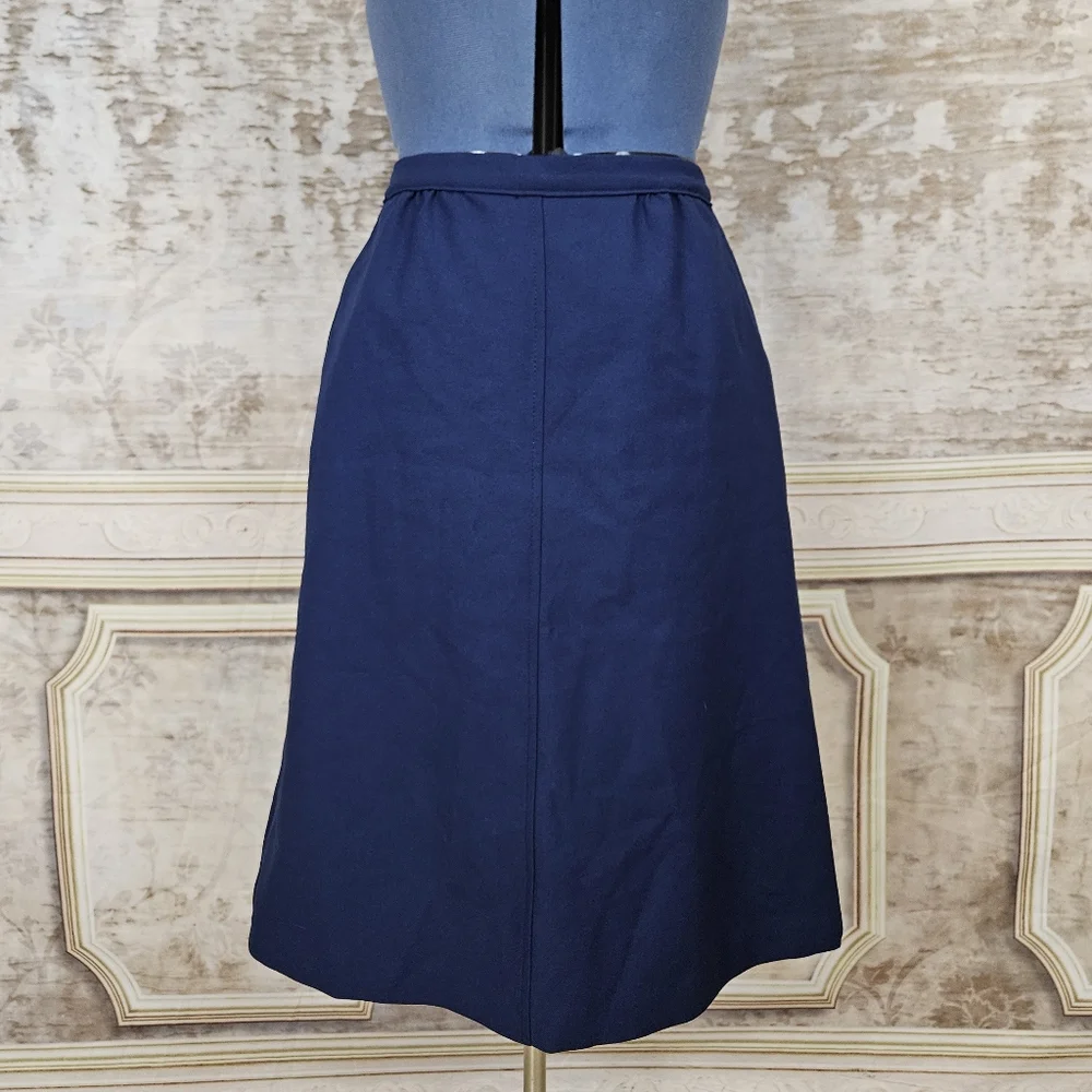 Vintage Levis Navy Blue Skirt M A-Line Levi Strauss & Co Levis Midi Office 80s